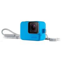 Capa Silicone Sleeve + Cordão Lanyard  para GoPro 5/6/7 Cor Azul - 1