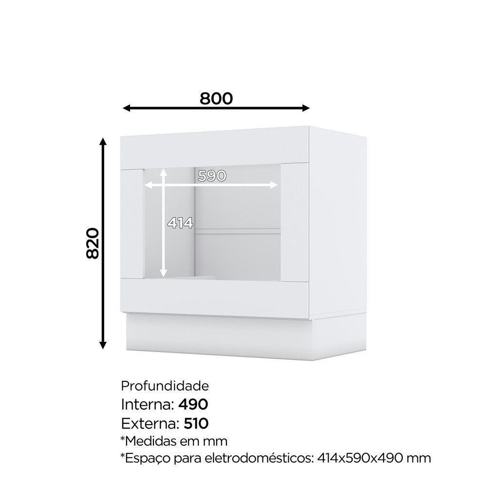 Balcão Forno De Embutir 80 Cm Americana Henn Branco Hp - 3