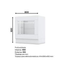 Balcão Forno De Embutir 80 Cm Americana Henn Branco Hp - 3