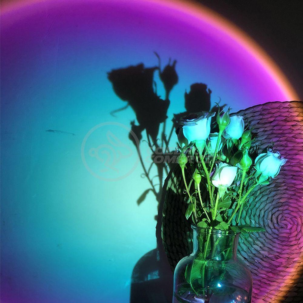 Mini Ring Light Sunset Projetor Lâmpada Tiktok Usb Arco íris - 3