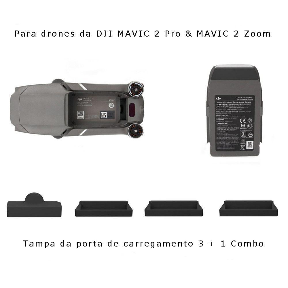 Kit 4 Peças: 3 Protetores da Bateria + 1 Protetor Entrada De Carregamento - Mavic 2 Pro E Zoom - 2
