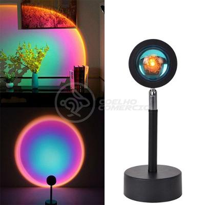 Mini Ring Light Sunset Projetor Lâmpada Tiktok Usb Arco íris