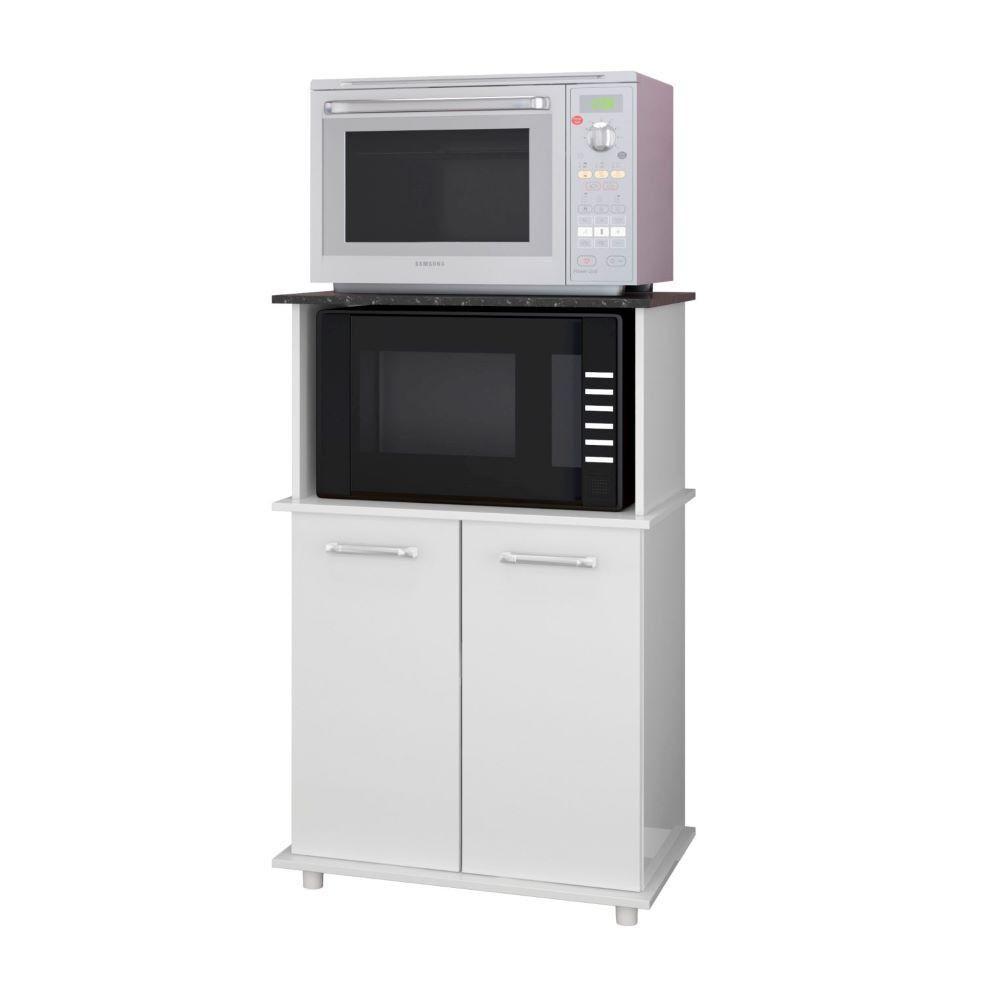 Balcão Para Micro-Ondas 2 Portas Branco Isis Nicioli Branco - 1