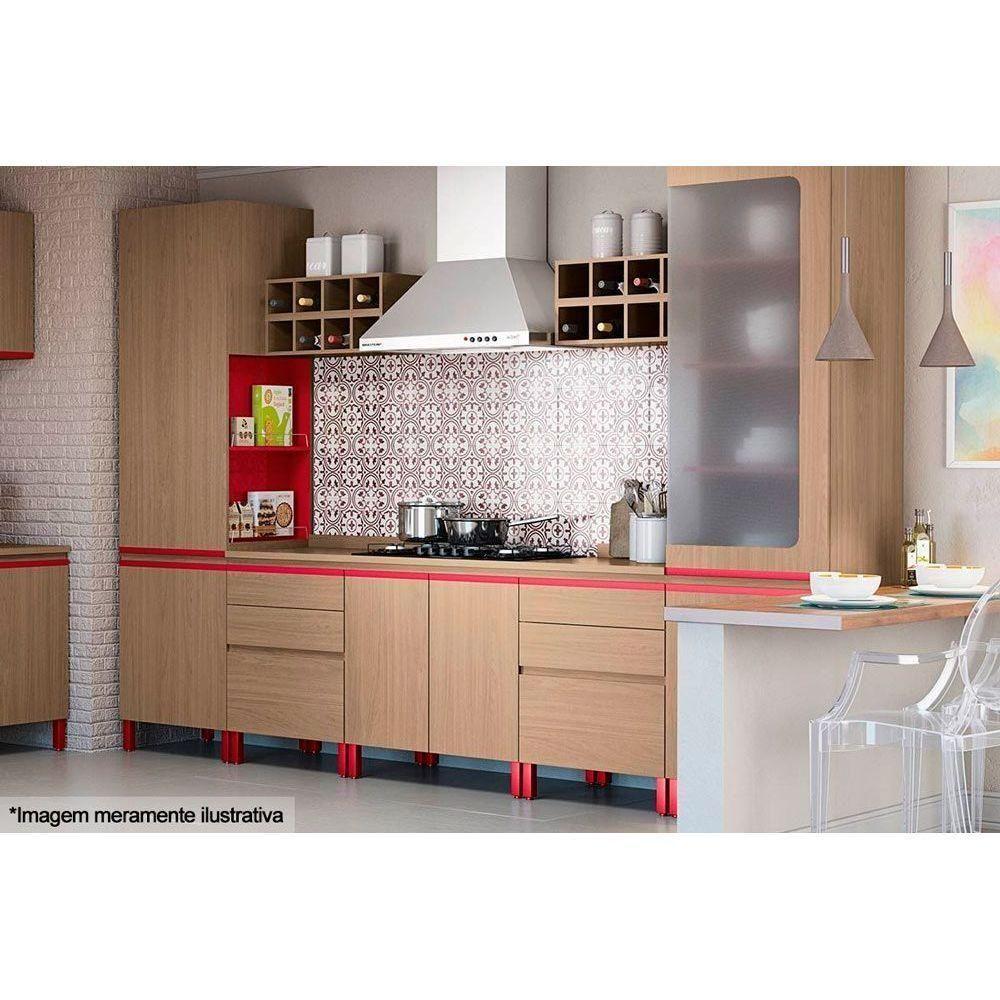 Módulo Cozinha Kappesberg Maxxi Tampo E608 80cm p/ Cooktop Nogal - 3