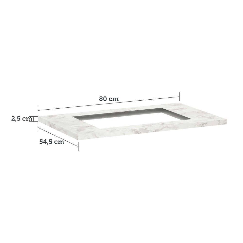 Tampo 80Cm C/ Furo Para Cooktop 4 Bocas 50Cm X 35Cm E Pré Fu - 4