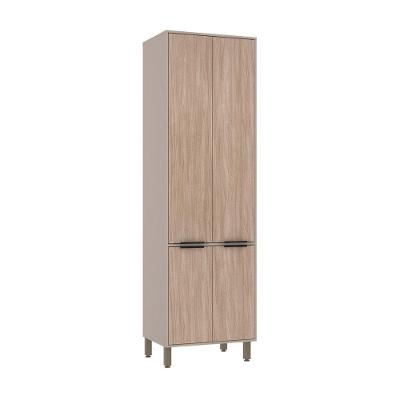 Paneleiro Simples 70cm 4 Portas Luciane Móveis Cinammon Cumaru