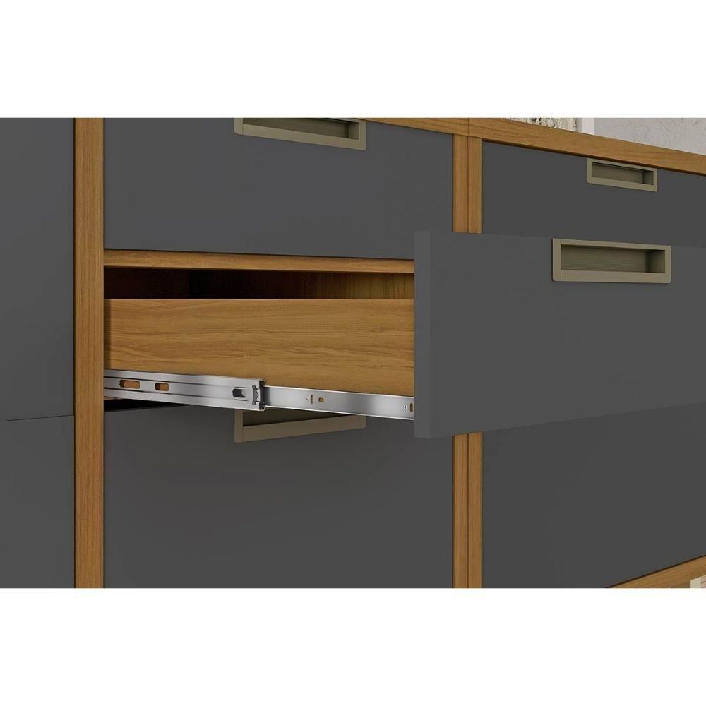 Paneleiro de Cozinha Imperatriz c/ 2 Portas e 3 Gavetas (1 Forno) 70cm Freijo/Off White - Nesher - 2