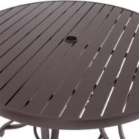 Mesa Em Alumínio Com O Tampo Ripado De 1,40 Metros Marrom - 3