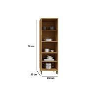 Paneleiro de Cozinha Modulado Cristaleira Tempranillo 4 Portas (2 c/ Vidro) Reflecta 70cm Amendoa/Off White - Ronipa - 4