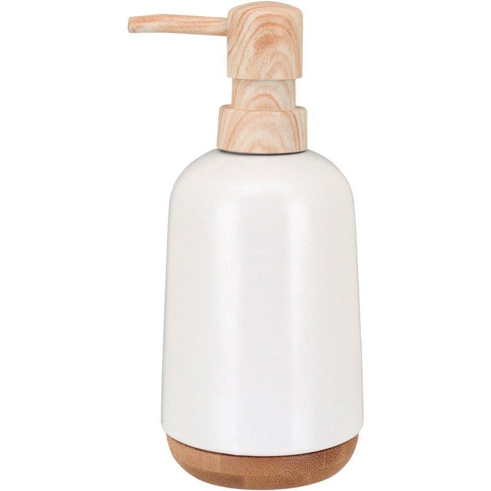 Porta Sabonete Liquido 200Ml Cerâmica Branco - 1