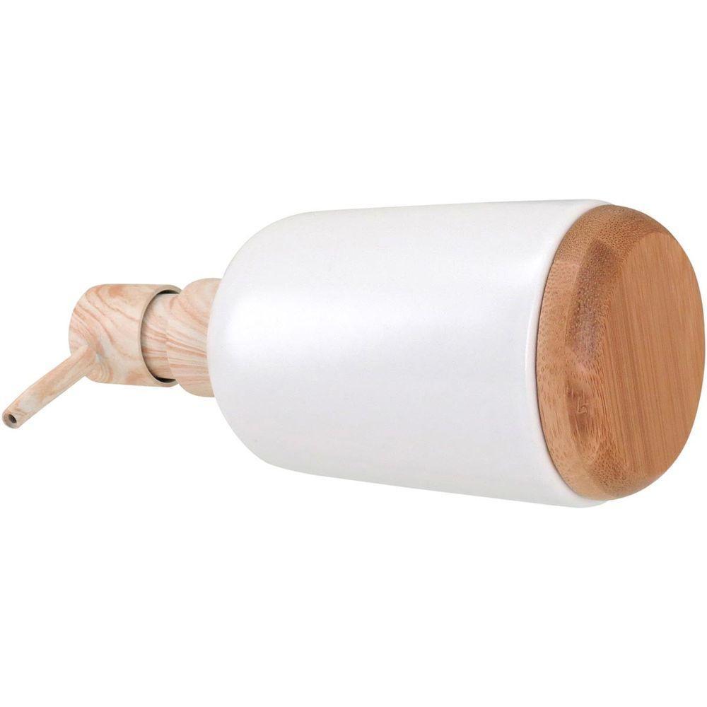 Porta Sabonete Liquido 200Ml Cerâmica Branco - 3