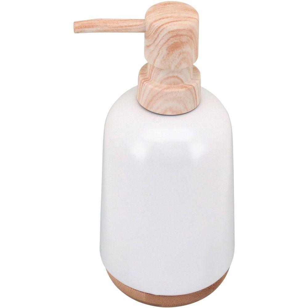 Porta Sabonete Liquido 200Ml Cerâmica Branco - 4