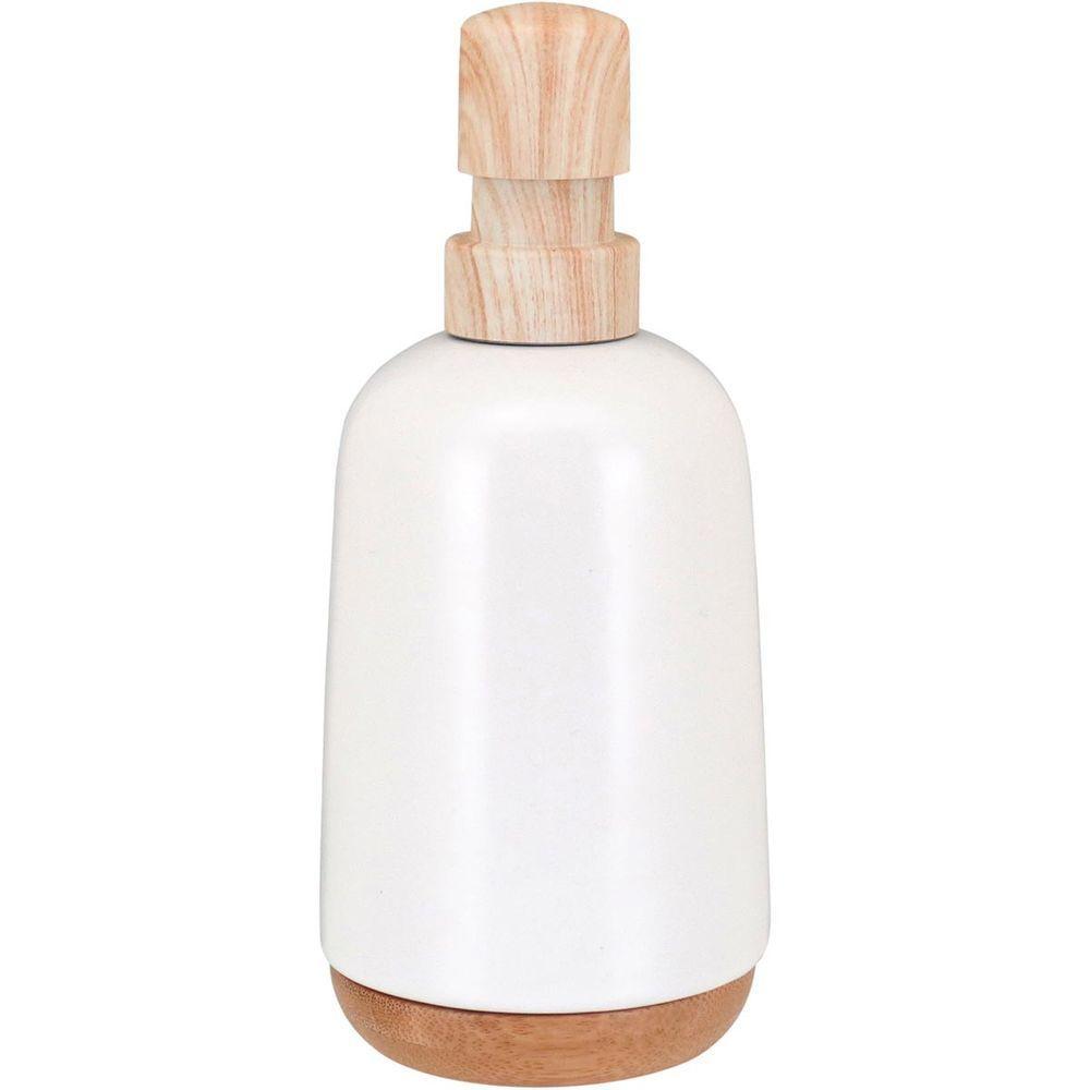 Porta Sabonete Liquido 200Ml Cerâmica Branco - 5
