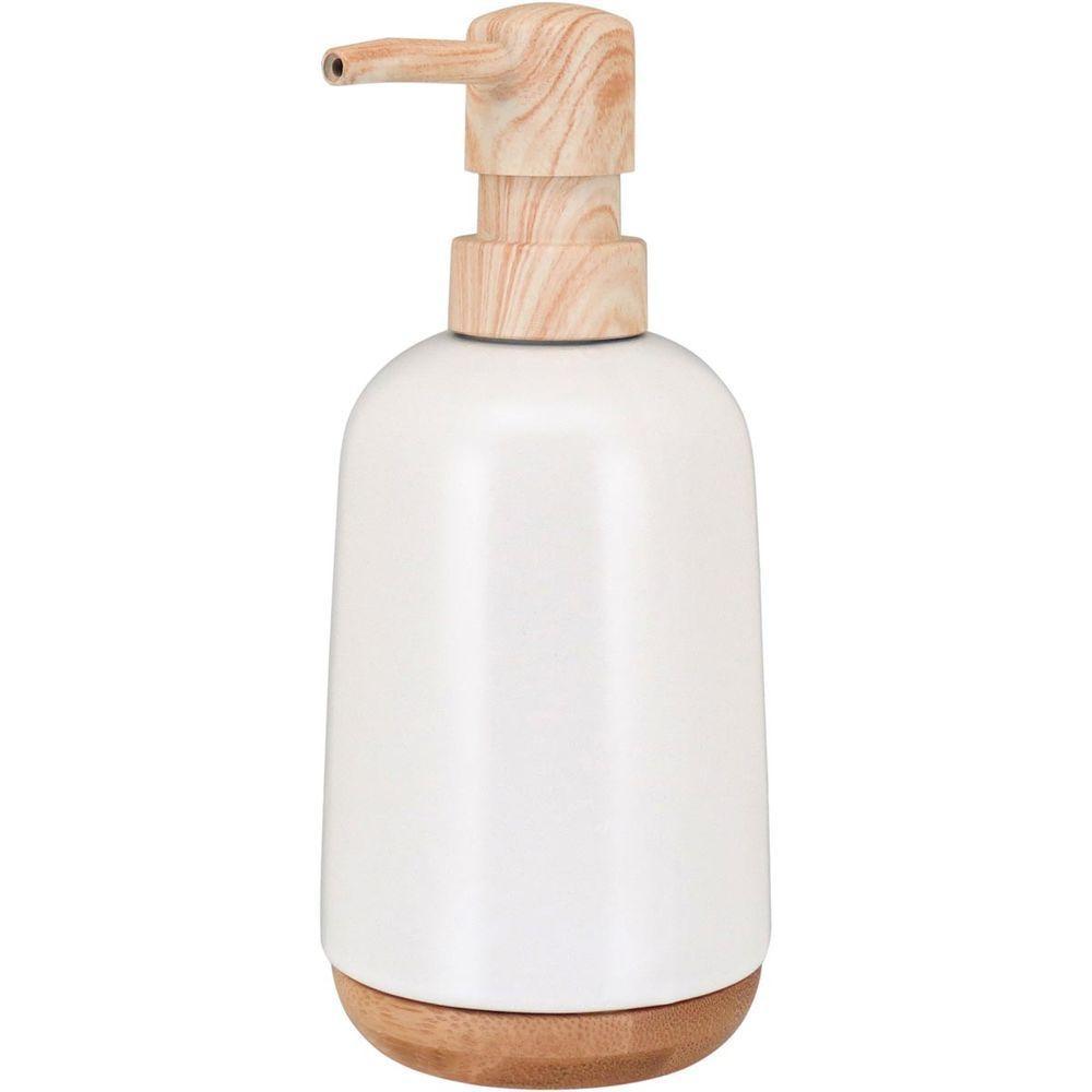 Porta Sabonete Liquido 200Ml Cerâmica Branco - 7