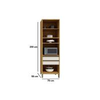 Paneleiro de Cozinha Modulado Tempranillo 3 Portas 70cm Amendoa/Off White - Ronipa - 5