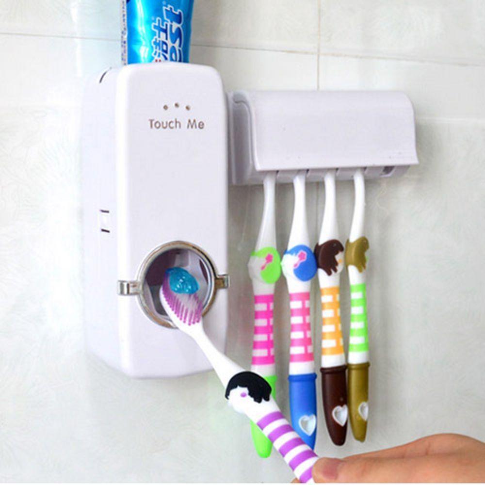 Dispenser De Creme Dental C/Porta Escovas Branco - 3