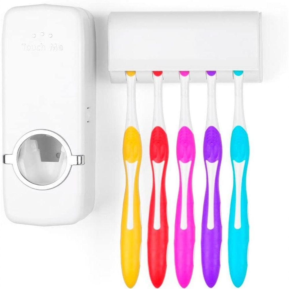 Dispenser De Creme Dental C/porta Escovas Branco - 1