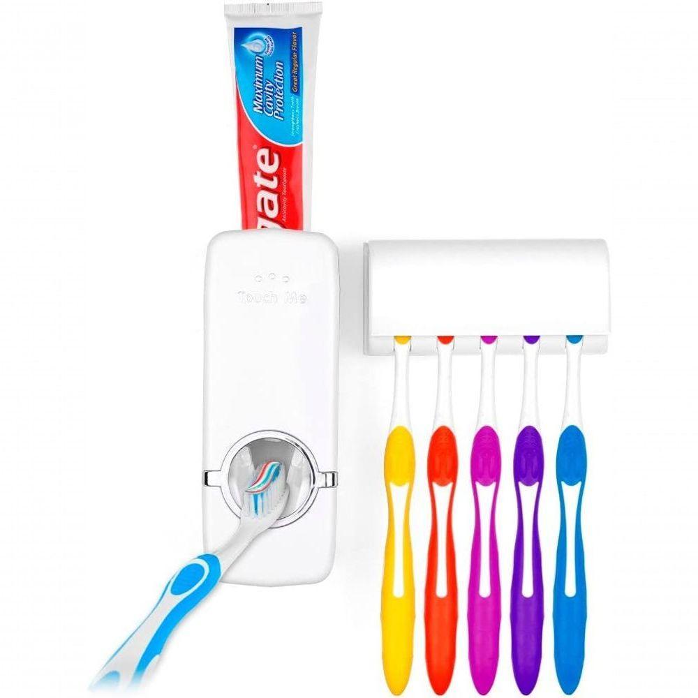 Dispenser De Creme Dental C/porta Escovas Branco - 2