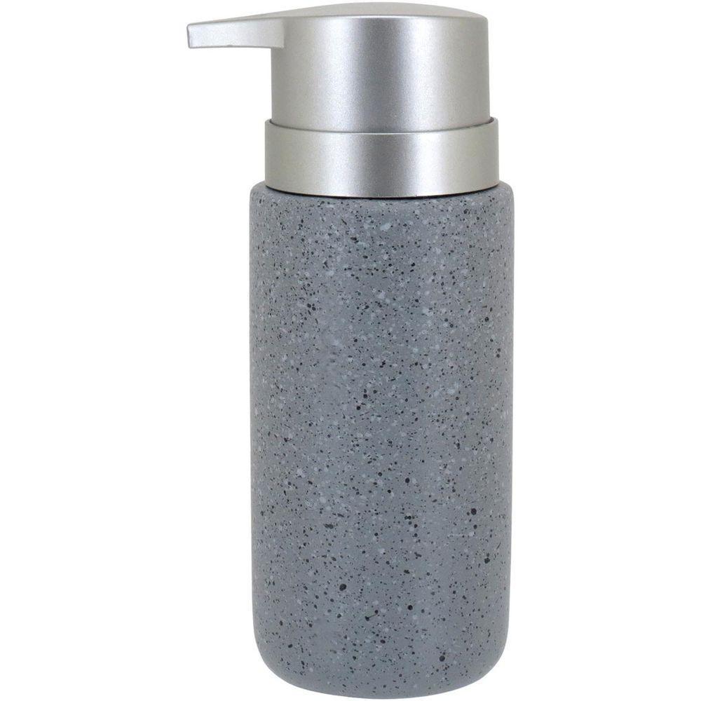 Clássico Porta Sabonete Liquido 16X8X6Cm 260Ml Cerâmica Cinza - 1