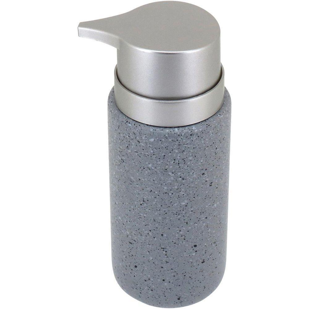 Clássico Porta Sabonete Liquido 16X8X6Cm 260Ml Cerâmica Cinza - 2