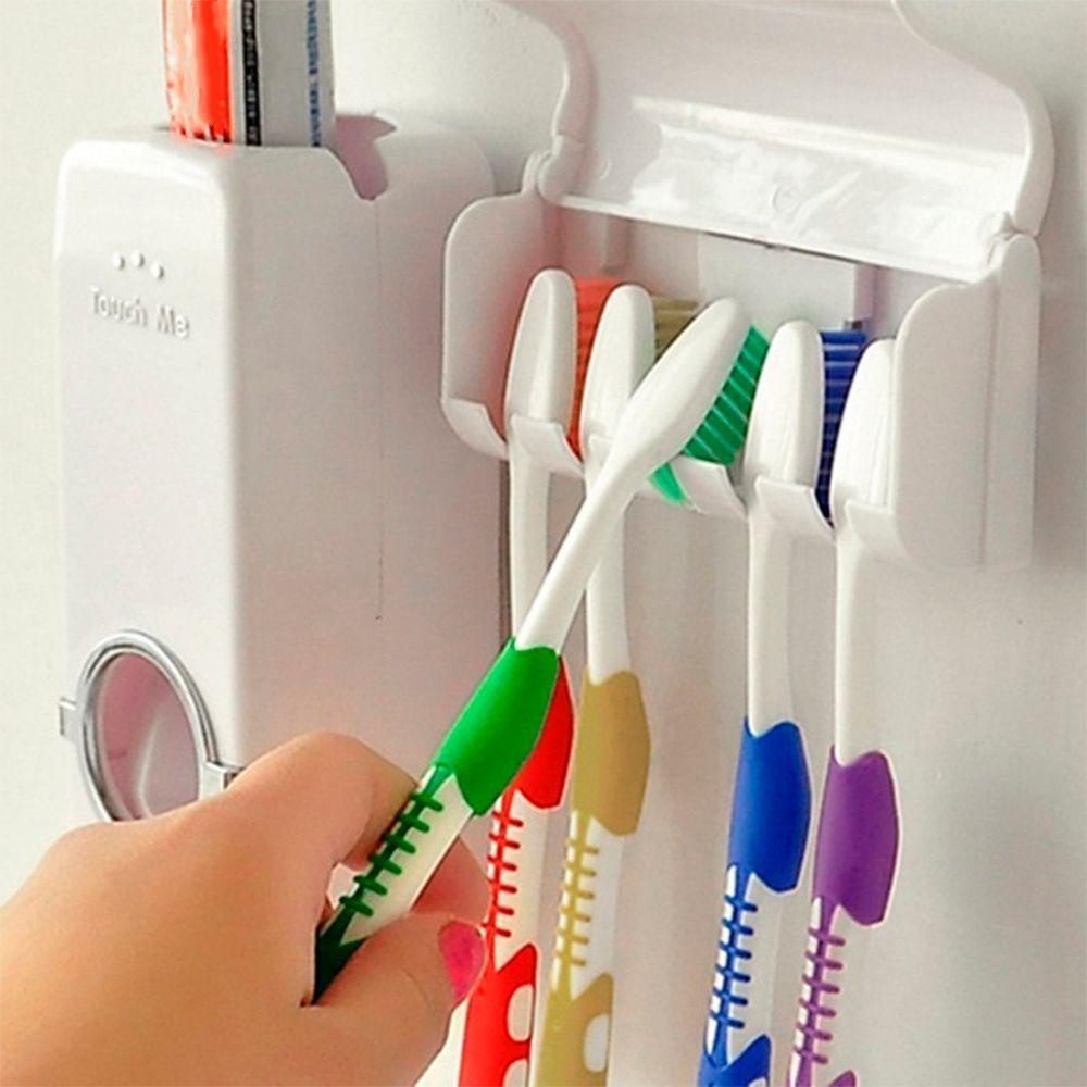 Dispenser Pasta De Dente Creme Dental Automático Com Suporte Para Escovas - 4