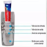 Dispenser Pasta De Dente Creme Dental Automático Com Suporte Para Escovas - 3