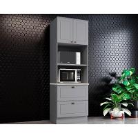 Módulo Cozinha Henn Americana Paneleiro c/ 2 Portas e 2 Gavetas (2 Fornos) 71.5cm Cinza - 1