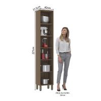 Paneleiro 40cm 2 Portas Raso Aspen Luciane Móveis Vanilla Com Cinza Puro - 7