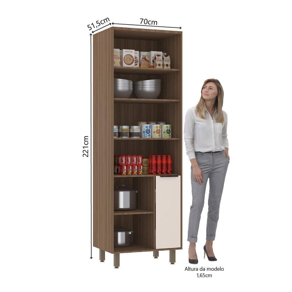 Paneleiro 70cm 2 Portas E Porta Condimentos Aspen Luciane Móveis Vanilla/beige - 4