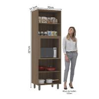 Paneleiro 70cm 4 Portas Com Espaço Para Micro-ondas Aspen Luciane Móveis Vanilla/beige - 4