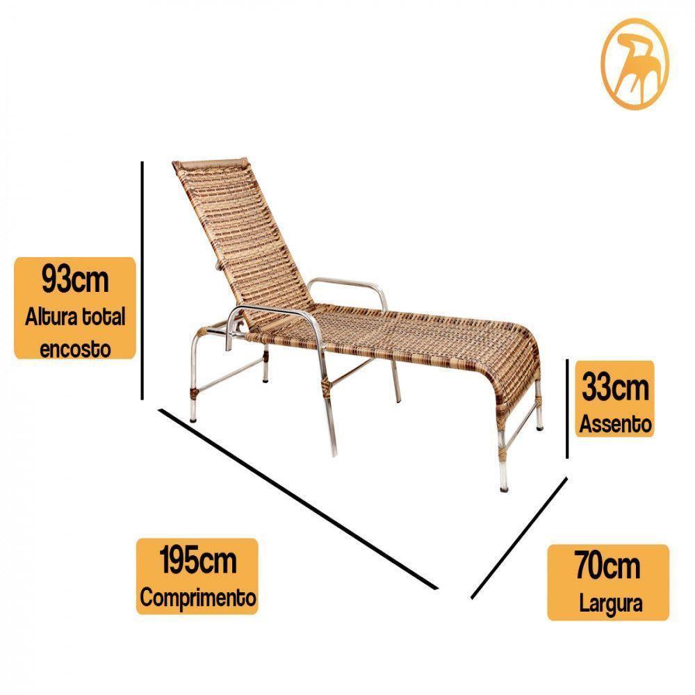 Jogo Cadeiras E Mesa Emily E 2 Espreguiçadeiras Regulável Capuccino - 6