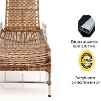 Jogo Cadeiras E Mesa Emily E 2 Espreguiçadeiras Regulável Capuccino