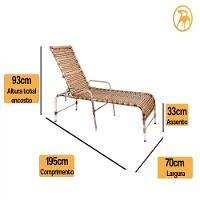 Jogo Cadeiras E Mesa Emily E 2 Espreguiçadeiras Regulável Capuccino - 6