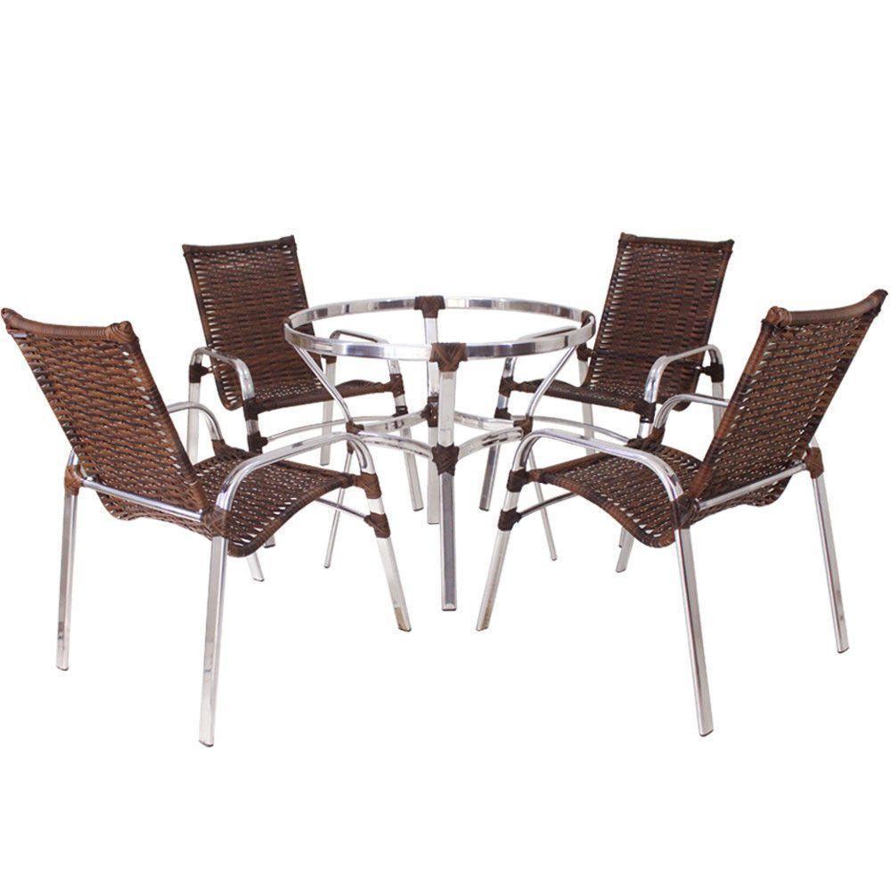 Jogo Cadeiras E Mesa Emily E 2 Espreguiçadeiras Regulável Argila - 7