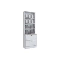 Paneleiro De Cozinha Modulado Cristaleira Americana C/ 2 Portas (2 C/vidro) C/ 2 Gavetas Branco - 6