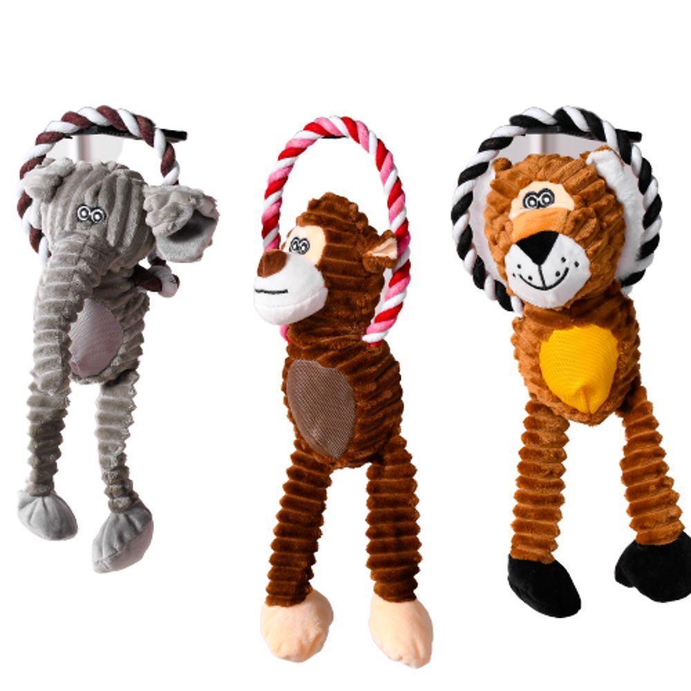 Pelúcia Pet Animais Da Selva Com Corda - 2