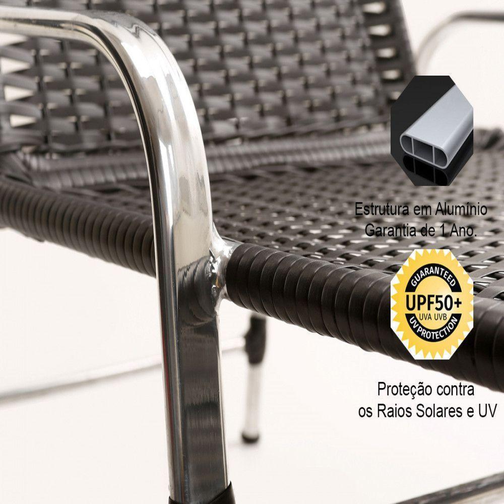 Jogo Cadeiras E Mesa Emily E 2 Espreguiçadeiras Regulável Preto - 4