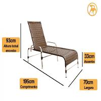 Jogo Cadeiras E Mesa Emily E 2 Espreguiçadeiras Regulável Preto - 3