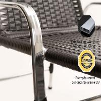 Jogo Cadeiras E Mesa Emily E 2 Espreguiçadeiras Regulável Preto