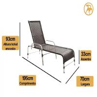 Jogo Cadeiras E Mesa Emily E 2 Espreguiçadeiras Regulável Preto - 5