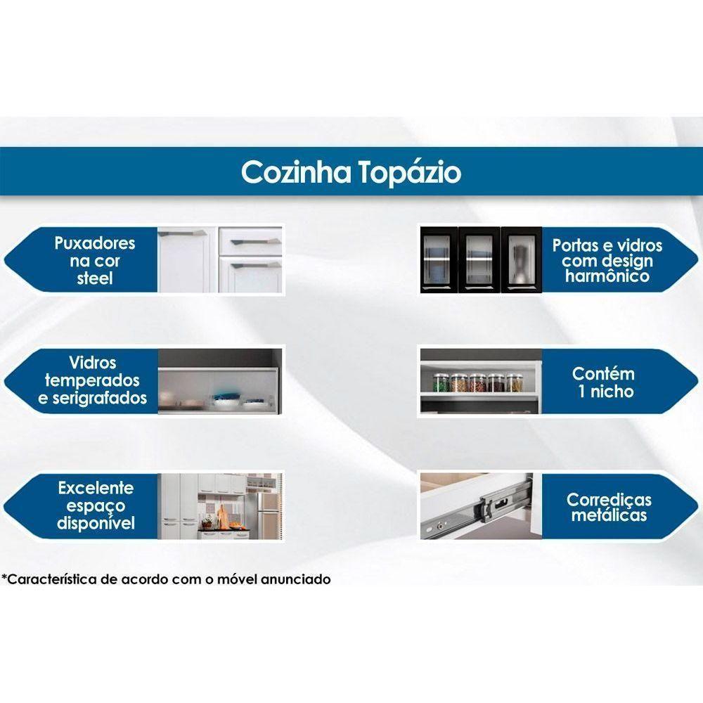 Paneleiro de Cozinha Topázio c/ 6 Portas 70cm Branco - Telasul - 4