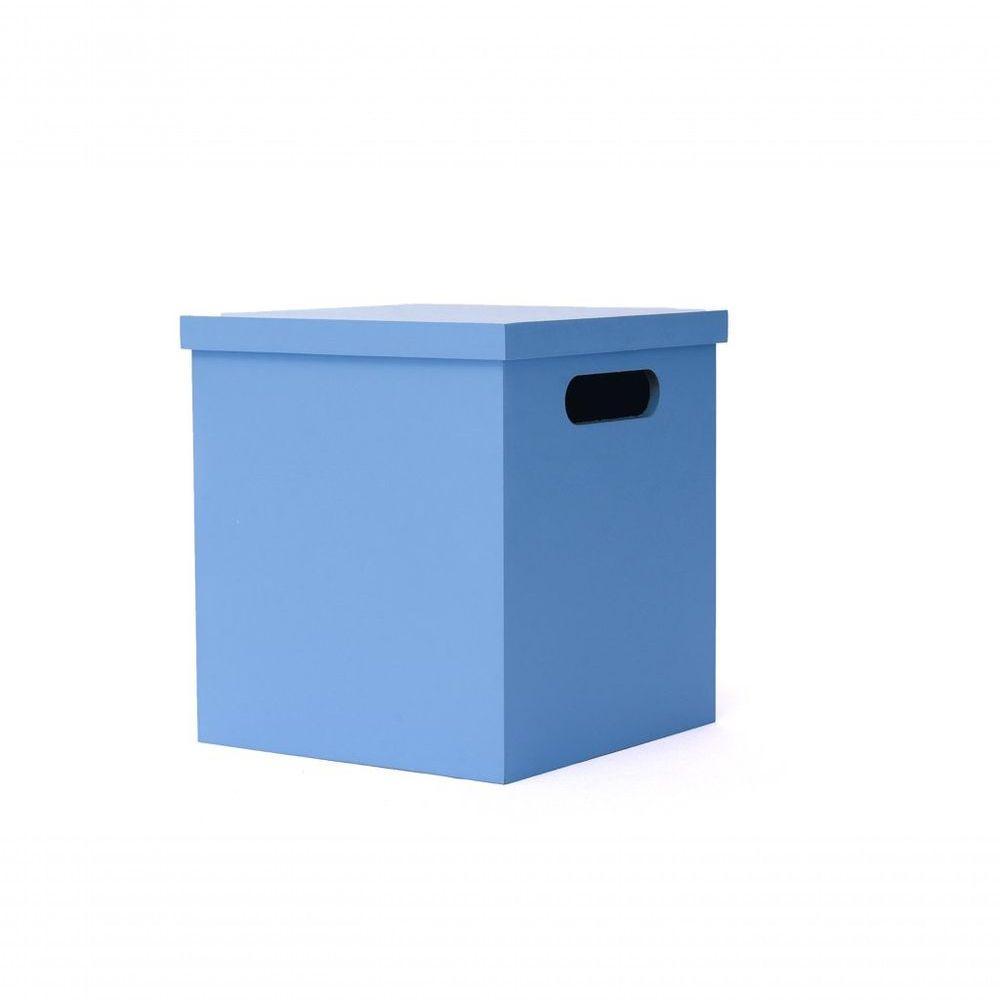 Puff/baú Infantil 100% Mdf (20x20x23) Azul Claro - 1