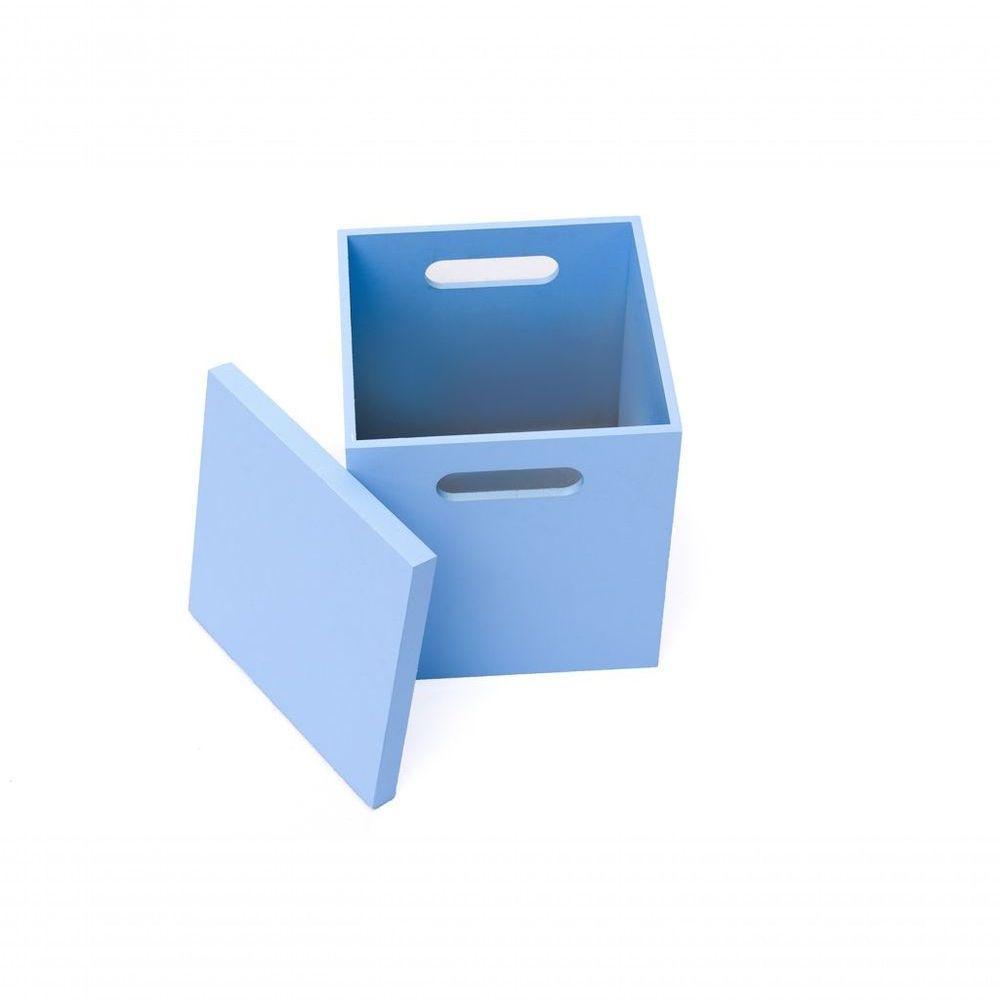 Puff/baú Infantil 100% Mdf (20x20x23) Azul Claro - 2