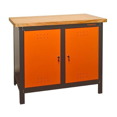 Bancada Profissional Fechada 1,10 Metros Cinza E Laranja Presto