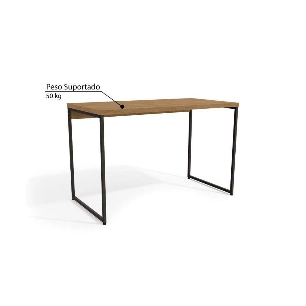 Escritório Completo Escritório Completo Industrial (1 Escrivaninha, 1 Estante, 3 Nichos) 5 Peças Freijo/Preto - Kappesberg - 5