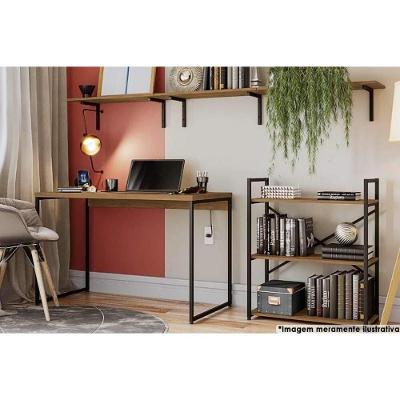Escritório Completo Escritório Completo Industrial (1 Escrivaninha, 1 Estante, 3 Nichos) 5 Peças Freijo/Preto - Kappesberg