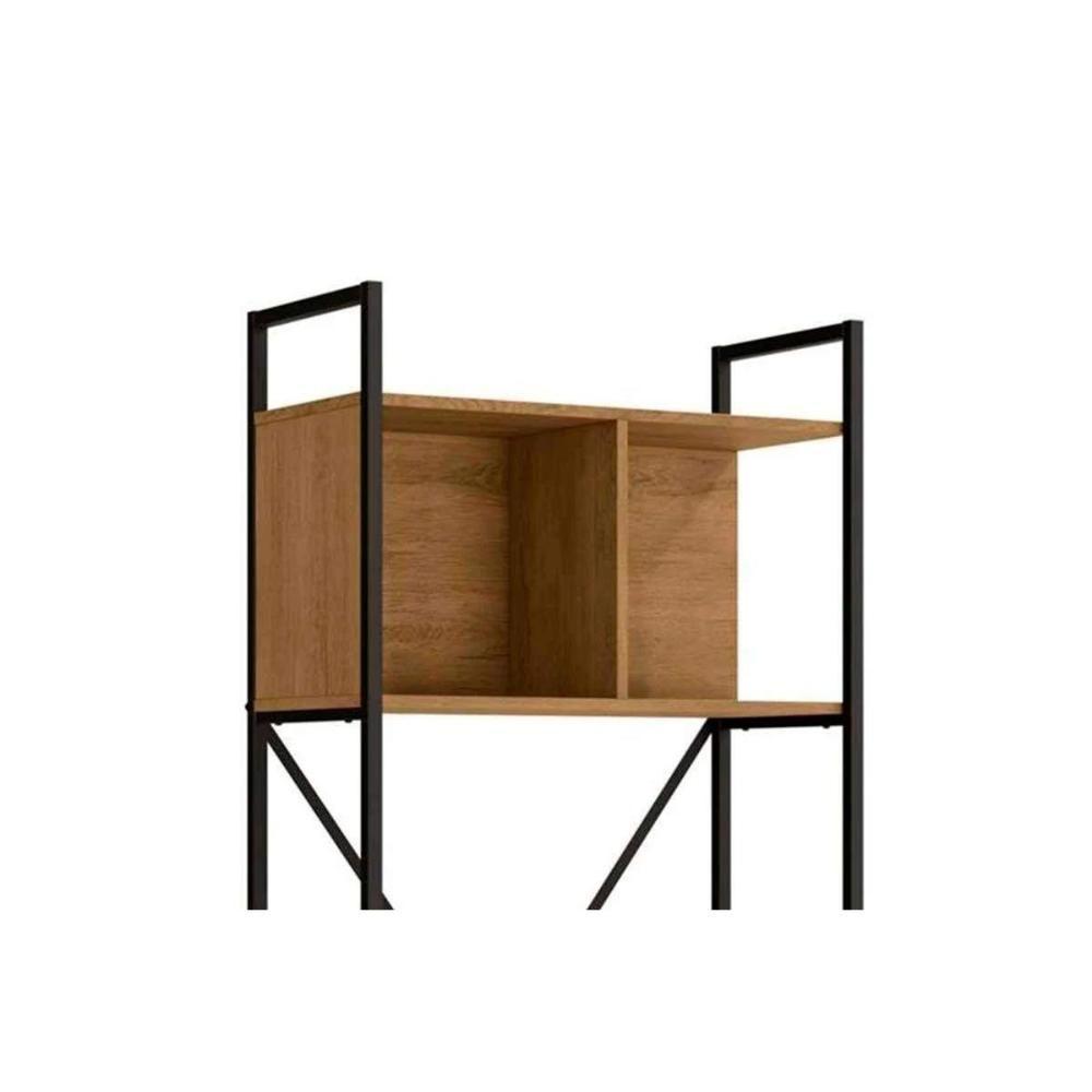 Escritório Completo Escritório Completo Industrial (2 Estantes) 2 Peças Freijo/Preto - Kappesberg - 4