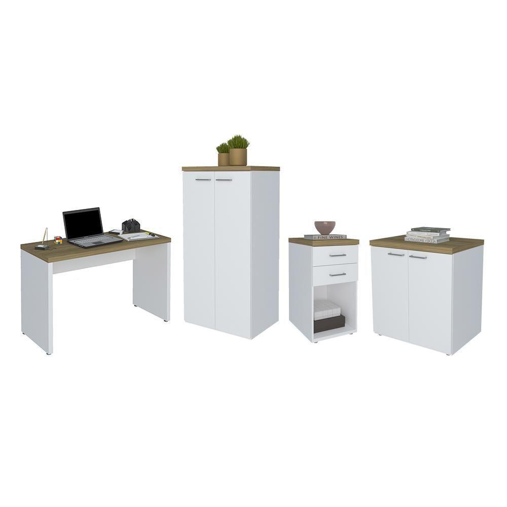 Jogo Escritório Completo Monchen Olmo Branco - 1
