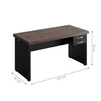 Armario Estante Com Mesa 1.2 Ipanema Freijo Preto - 11