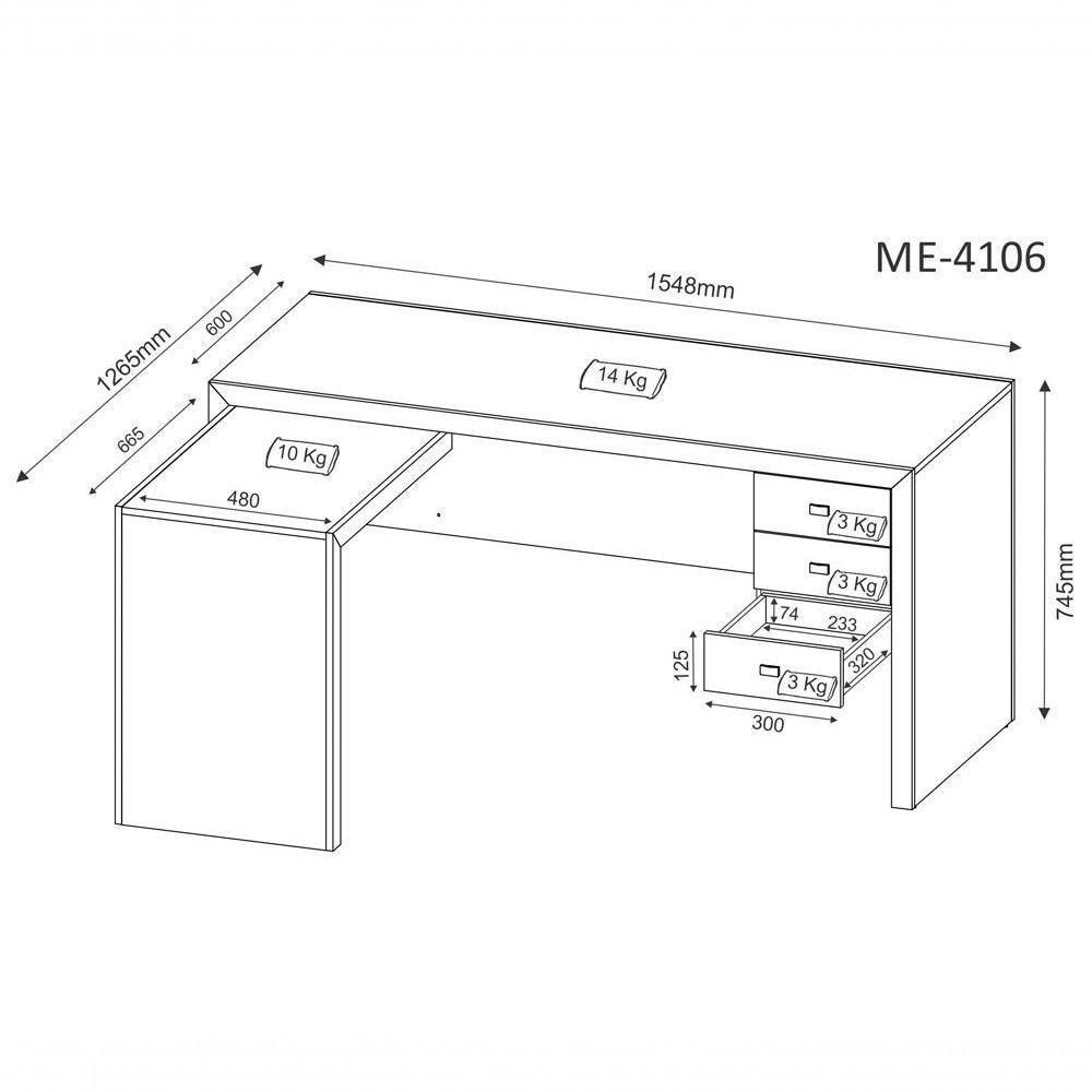 Conjunto Escritorio Completo 06 Peças Cj27 Nogal Nogal - 9